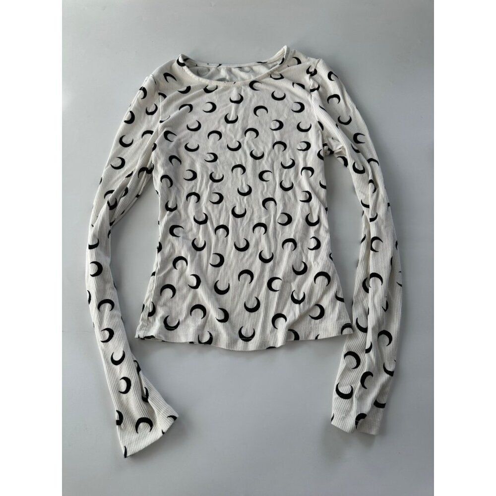 Commense Women's Small Crescent Moon-print Long Sleeve  top